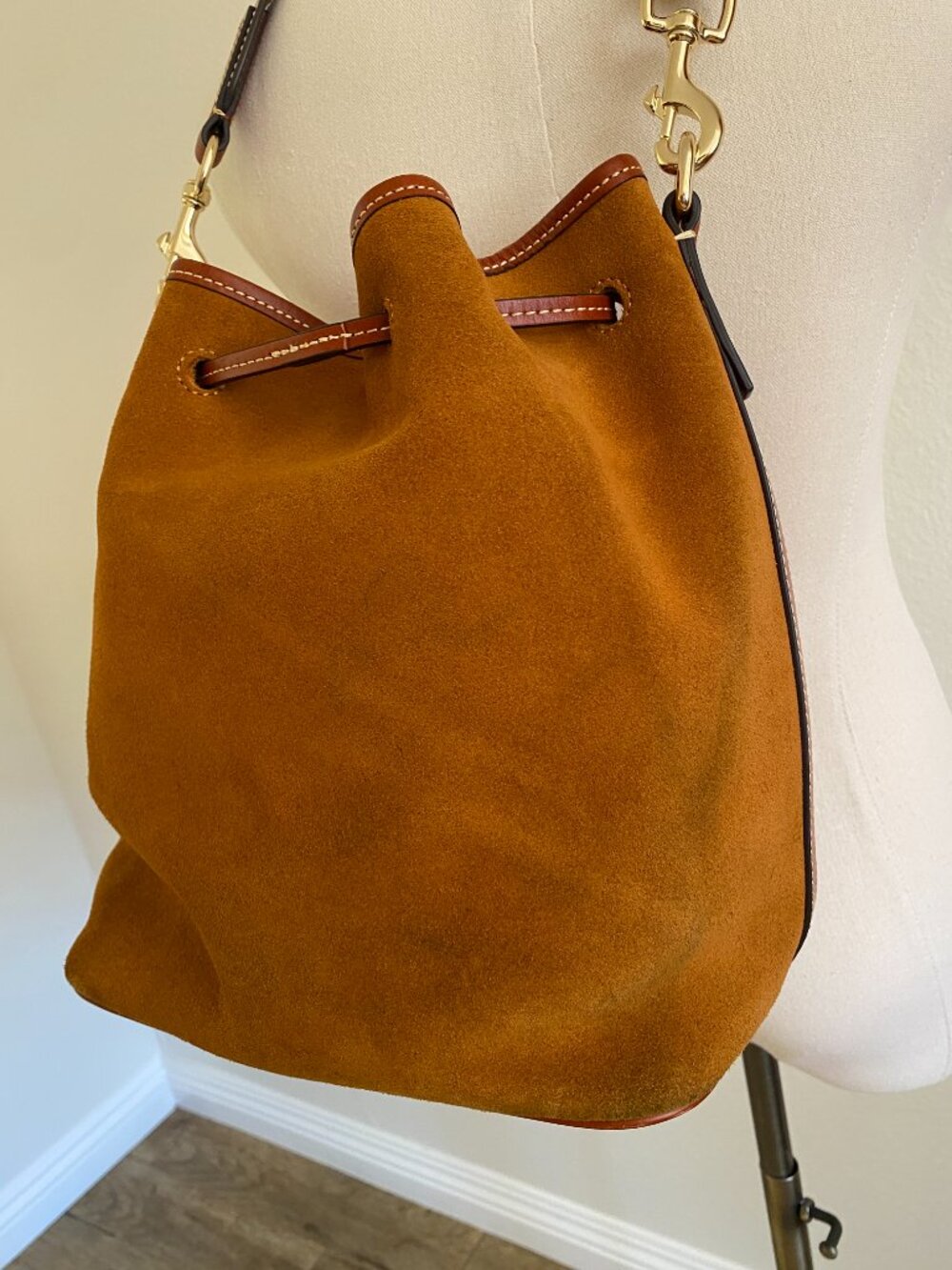 Dooney & Bourke Suede Drawstring Bucket Bag - Picture 6 of 10